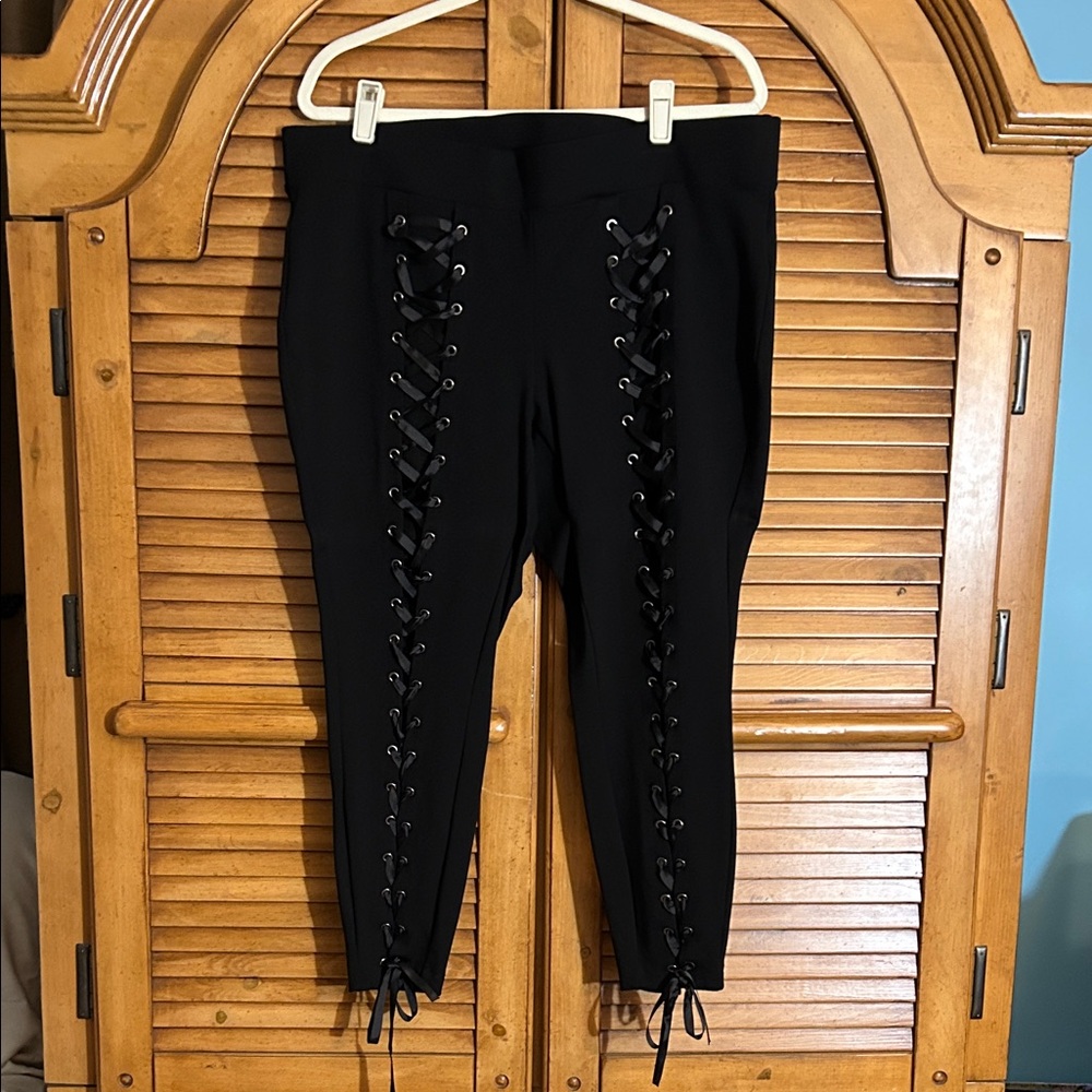 Torrid Black Lace-Up Leggings